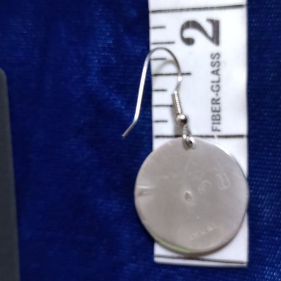 Snake Design On Sterling Silver Round Dangle Earrings  Signed JJ - Picture 9 of 14